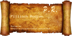 Pillisch Rodion névjegykártya
